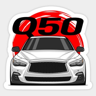 Front White Q50 Sedan JDM Sticker